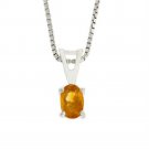 Sterling Silver Prong Set Genuine Citrine Small Oval Pendant P9339C