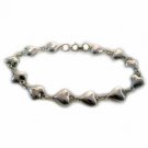Sterling Silver Puffed Heart Link Bracelet 1183
