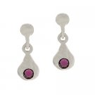 Sterling Silver Purple Rhinestone Teardrop Children's Earrings E9405PU