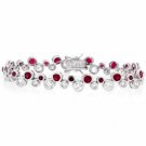 Sterling Silver Red & Clear CZ Designer Inspired Bubble Bracelet B2484R