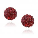 Sterling Silver Red Crystal Fireball Stud Earrings, 8mm E12609R