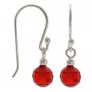 Sterling Silver Red CZ Ball Dangle Earrings E10112R