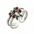 Sterling Silver Red CZ Butterfly Toe Ring TR4071R