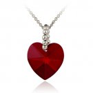 Sterling Silver Red Swarovski Elements Heart Pendant P11772R