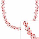 Sterling Silver Red, Orange, and White Millefiori Disc Murano Glass Necklace N9248M2