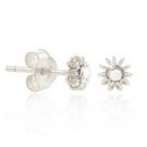 Sterling Silver Rhinestone Flower Stud Children's Earrings E9399CR
