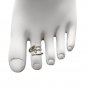 Sterling Silver Rhodium Finished White Cubic Zirconia Embellished Toe Ring Sterling Silver