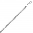 Sterling Silver Rhodium Plated Bracelet with a Polished Bead Motif (8mm)