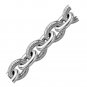 Sterling Silver Rhodium Plated Diamond Cut Cable Style Chain Bracelet
