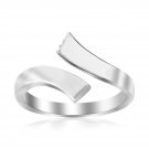 Sterling Silver Rhodium Plated Overlap Style Polished Toe Ring D10934248