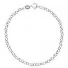 Sterling Silver Rolo Link Charm Bracelet C217