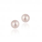 Sterling Silver Rosaline Genuine Swarovski Elements 8mm Pearl Stud Earrings E11448RO
