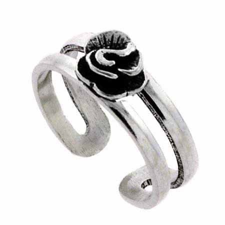 Sterling Silver Rose Toe Ring TR9226