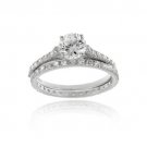 Sterling Silver Round CZ Bridal Engagement Ring Set R10822-11
