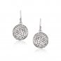 Sterling Silver Round Drop Earrings with Mesh Design D90367901