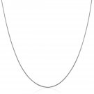 Sterling Silver Round Omega Style Chain Necklace with Rhodium Plating (1.25mm)