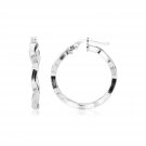 Sterling Silver Round Polished Wavy Profile Hoop Earrings Sterling Silver