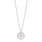 Sterling Silver Round Spiral Motif Tree of Life Necklace