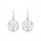 Sterling Silver Round Tree of Life Earrings Sterling Silver