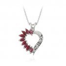 Sterling Silver Ruby & Diamond Accent Heart Pendant 2461