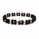 Sterling Silver Ruby Red Swarovski Beaded Crystal Bracelet 2544