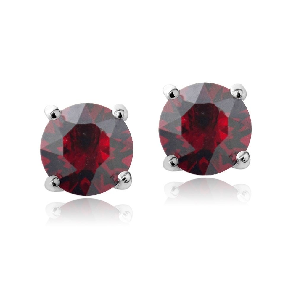 Sterling Silver Ruby Swarovski Elements July Birthstone Stud Earrings E13931R
