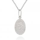 Sterling Silver Saint Christopher Oval Charm Pendant P360