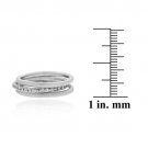 Sterling Silver Satin Brushed Cubic Zirconia Stackable Rings R11191-10