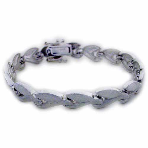 Sterling Silver satin V link Bracelet 1203