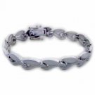Sterling Silver satin V link Bracelet 1203