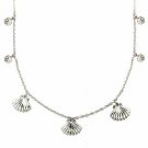 Sterling Silver Sea Shell Puffed Rolo Link Necklace N9170