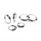 Sterling Silver Set of Three 10mm, 12mm & 14mm Bali Bead and Bali Endless Hoop Earrings S14530