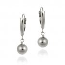 Sterling Silver Shield and Bead Dangle Earrings E4211