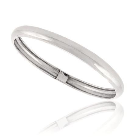 Sterling Silver Shiny Flex Bangle Bracelet BA10534