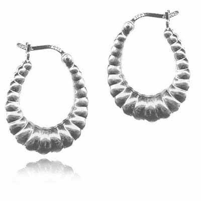 Sterling Silver Shrimp Design Hoop Earrings H2974