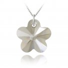 Sterling Silver Silver Shadow Swarovski Elements Flower Necklace P12559SIS