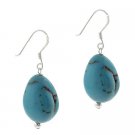 Sterling Silver Simulated Blue Turquoise Stone Earrings E9669TQ