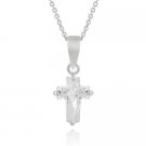 Sterling Silver Simulated CZ Cross Pendant P254