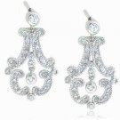 Sterling Silver Simulated Diamond CZ Antique Chandelier Earrings 2582