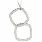 Sterling Silver simulated Diamond cz Cube Square Pendant Necklace N9310