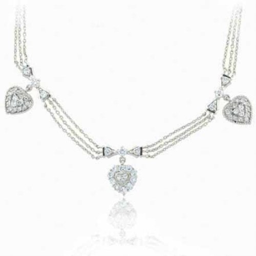 Sterling Silver Simulated Diamond CZ Heart Necklace 2575