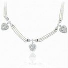 Sterling Silver Simulated Diamond CZ Heart Necklace 2575