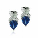 Sterling Silver Simulated Tanzanite CZ X Earrings E4469TZ