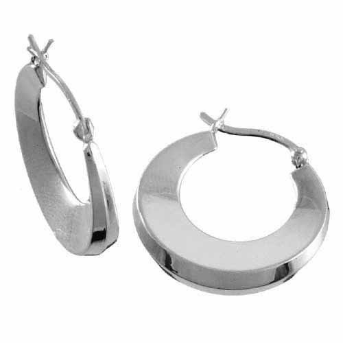 Sterling Silver Sleek Hoop Earrings H2294