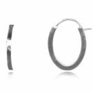 Sterling Silver Sleek Oval Hoop Earrings H2967