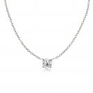 Sterling Silver Small Dainty Round Cubic Zirconia Choker Necklace N15363