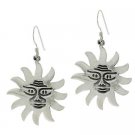 Sterling Silver Smile Sun Dangle Earrings E9332