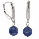 Sterling Silver Sodalite Bead Lever-Back Earrings E4211SD