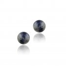 Sterling Silver Sodalite Bead Stud Earrings, 4mm E12536SD