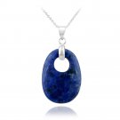 Sterling Silver Sodalite Oval Necklace P12747SD